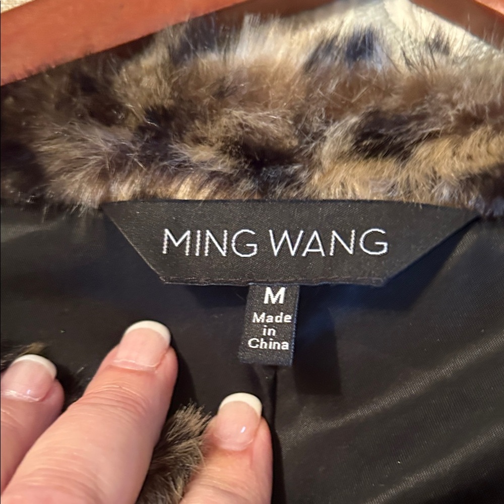 Ming Wang Leopard Print Teddy Jacket - image 3
